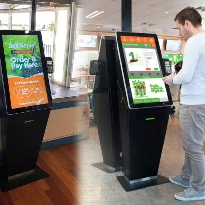 KIO320P 32" Kiosk QSR Self Order Oliver's Real Food