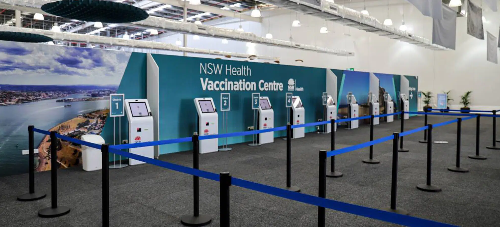 Free standing Touch Screens for NSW Health Mass Vaccination Centres